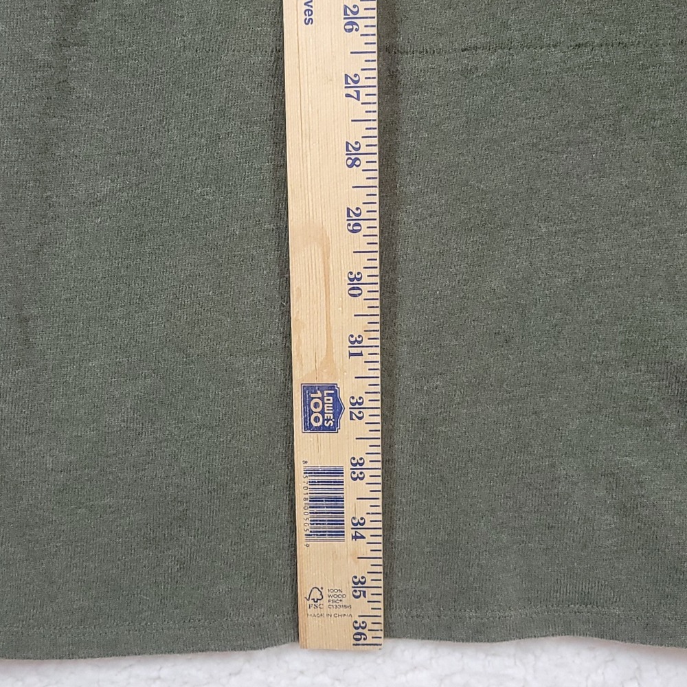 Pure Jill Tunic Dress Womens Large Green Cotton V-Neck Long Sleeve Pockets - Picture 5 of 7